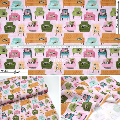 cotton - Lounge Cats fabric