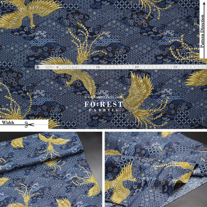 cotton - Phoenix with metallic fabric Navy