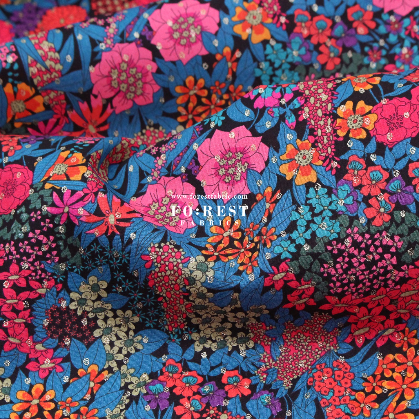 Liberty of London (Cotton Tana Lawn Fabric) - Ciara Spot Metalic A