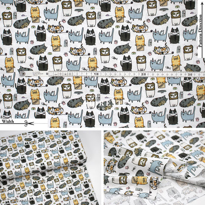 cotton - Silly Cats fabric