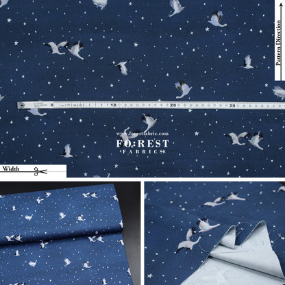 cotton - Ice Lake Starry Night Metallic fabric