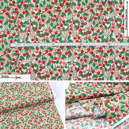 cotton - orchard Cherry Blossom - Cream fabric