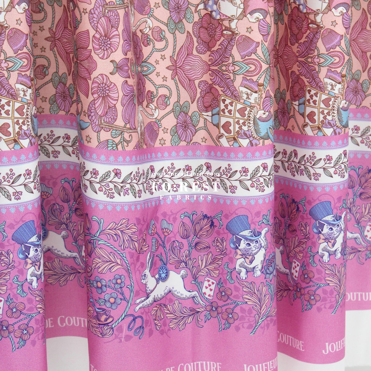 Satin Super Cotton - JoliFleur Poisonberry Thief fabric PINK