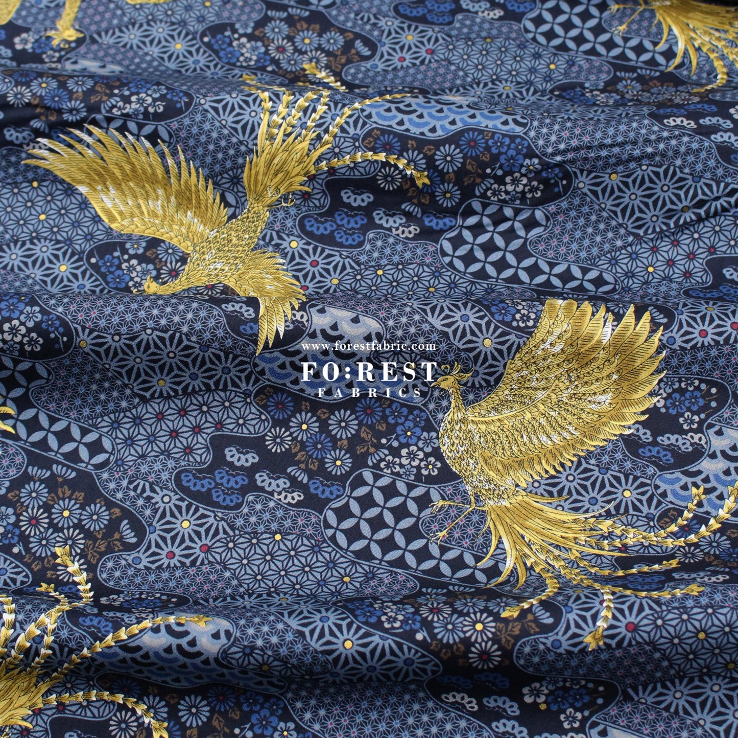 cotton - Phoenix with metallic fabric Navy