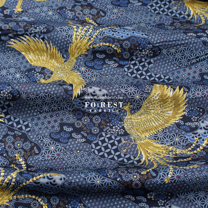 cotton - Phoenix with metallic fabric Navy