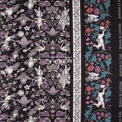 Satin Super Cotton - JoliFleur Poisonberry Thief fabric Black