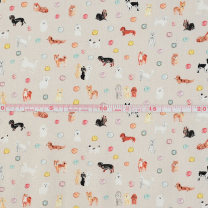 cotton - Dog and Flowers fabric