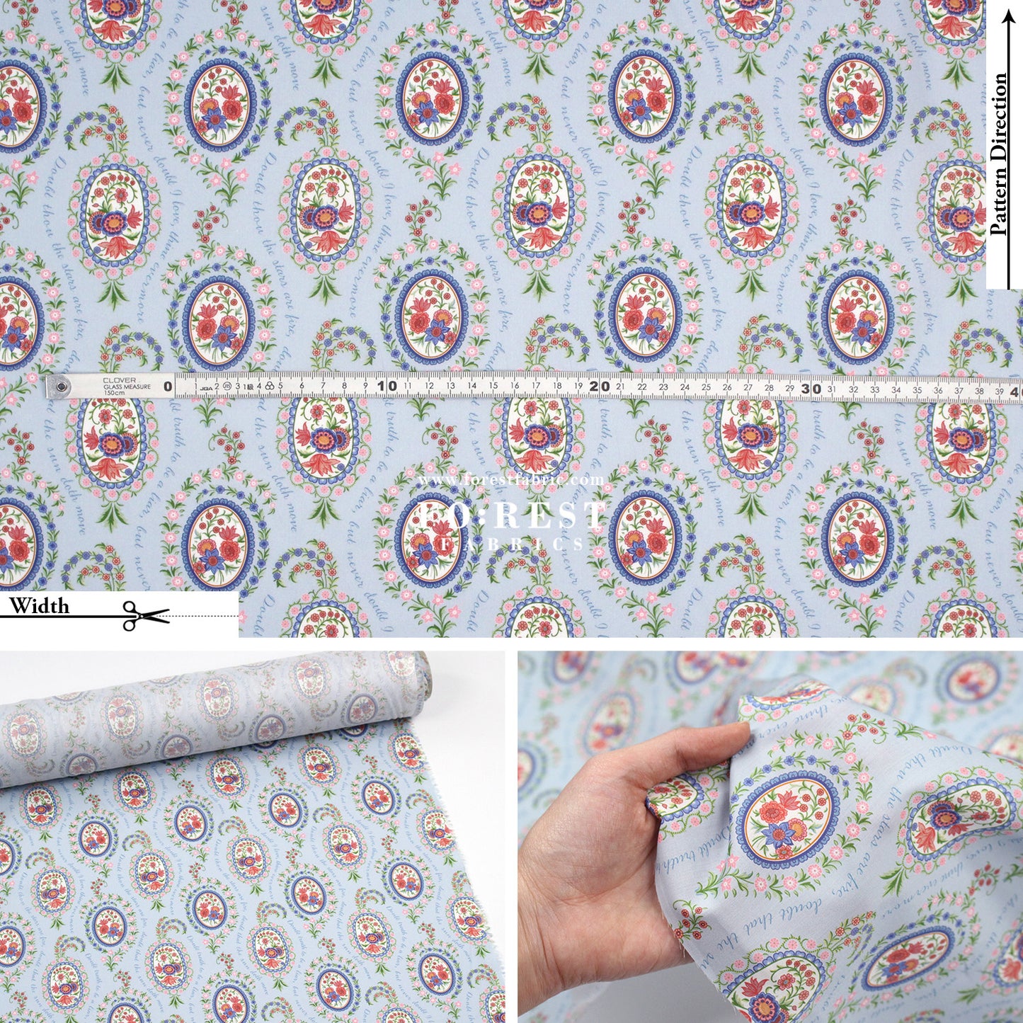 Liberty of London (Cotton Tana Lawn Fabric) - Love Poem