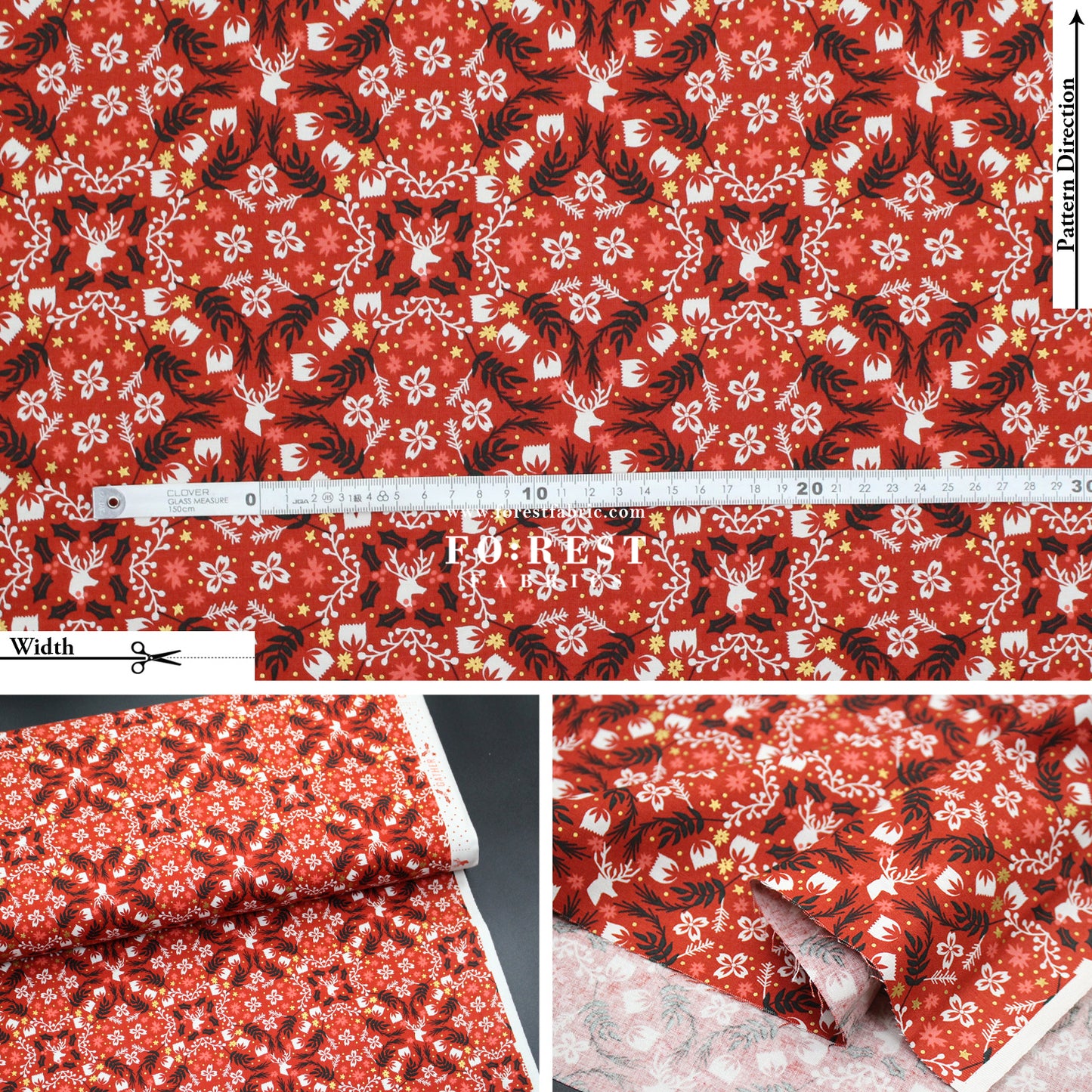 cotton - Gather Holly Metallic fabric