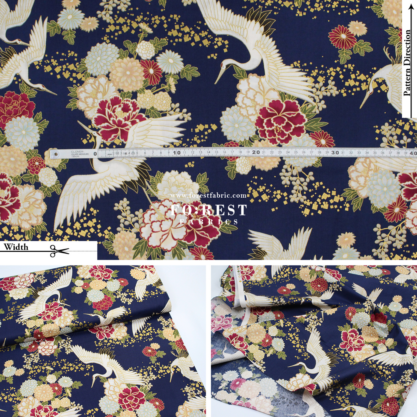 cotton - Crane fabric Navy