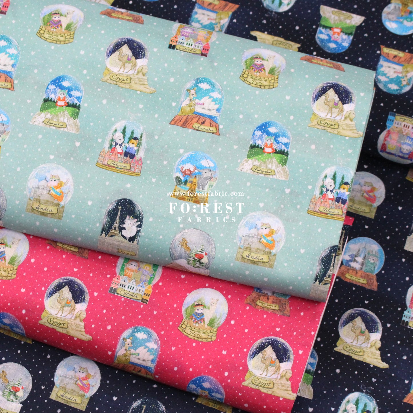 cotton - Magical Snow Globes fabric