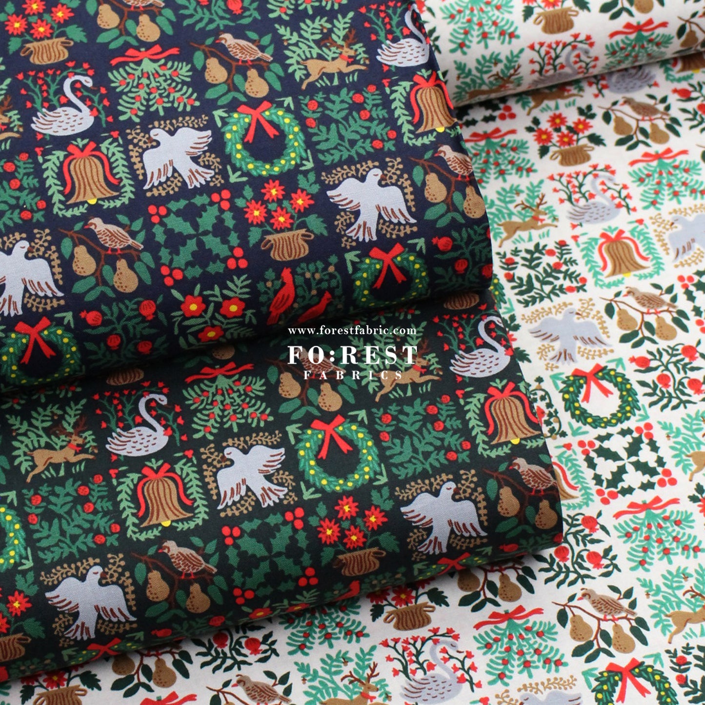 cotton - Holiday Tapestry Green Small fabric