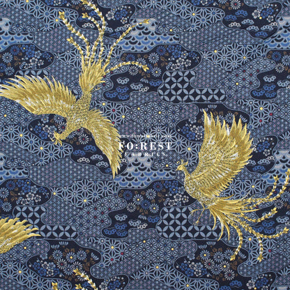 cotton - Phoenix with metallic fabric Navy