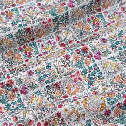 cotton - Art Nouveau Little Forest fabric Gray