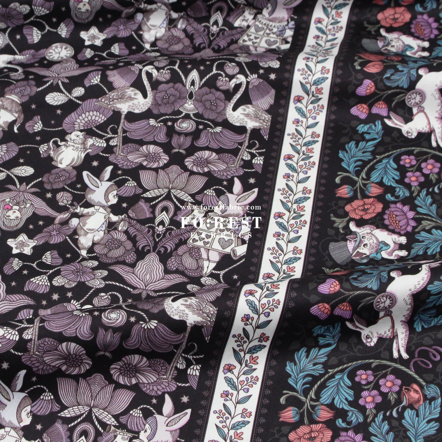 Satin Super Cotton - JoliFleur Poisonberry Thief fabric Black