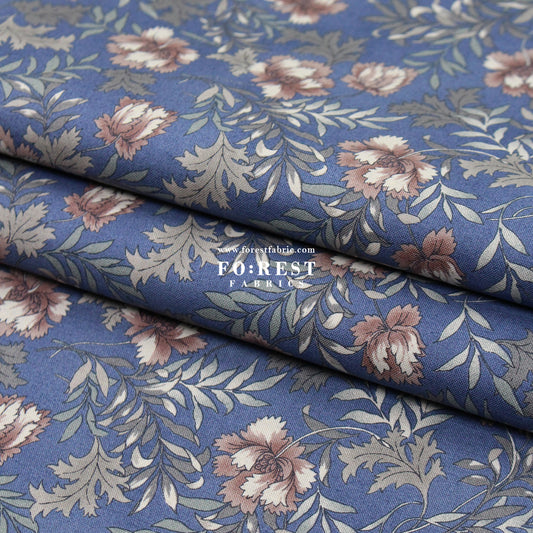 cotton - Dried Flowers fabric Blue