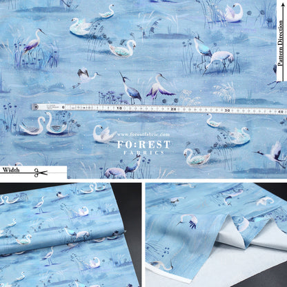 cotton - Ice Lake Sky Metallic fabric