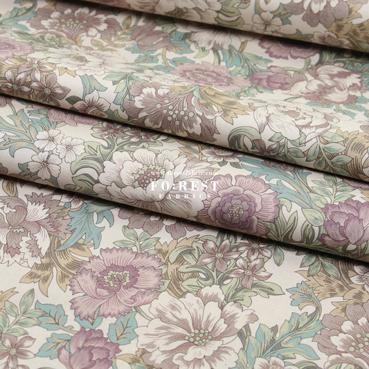 cotton - Gentle Flowers fabric Natural