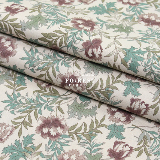 cotton - Dried Flowers fabric Natural