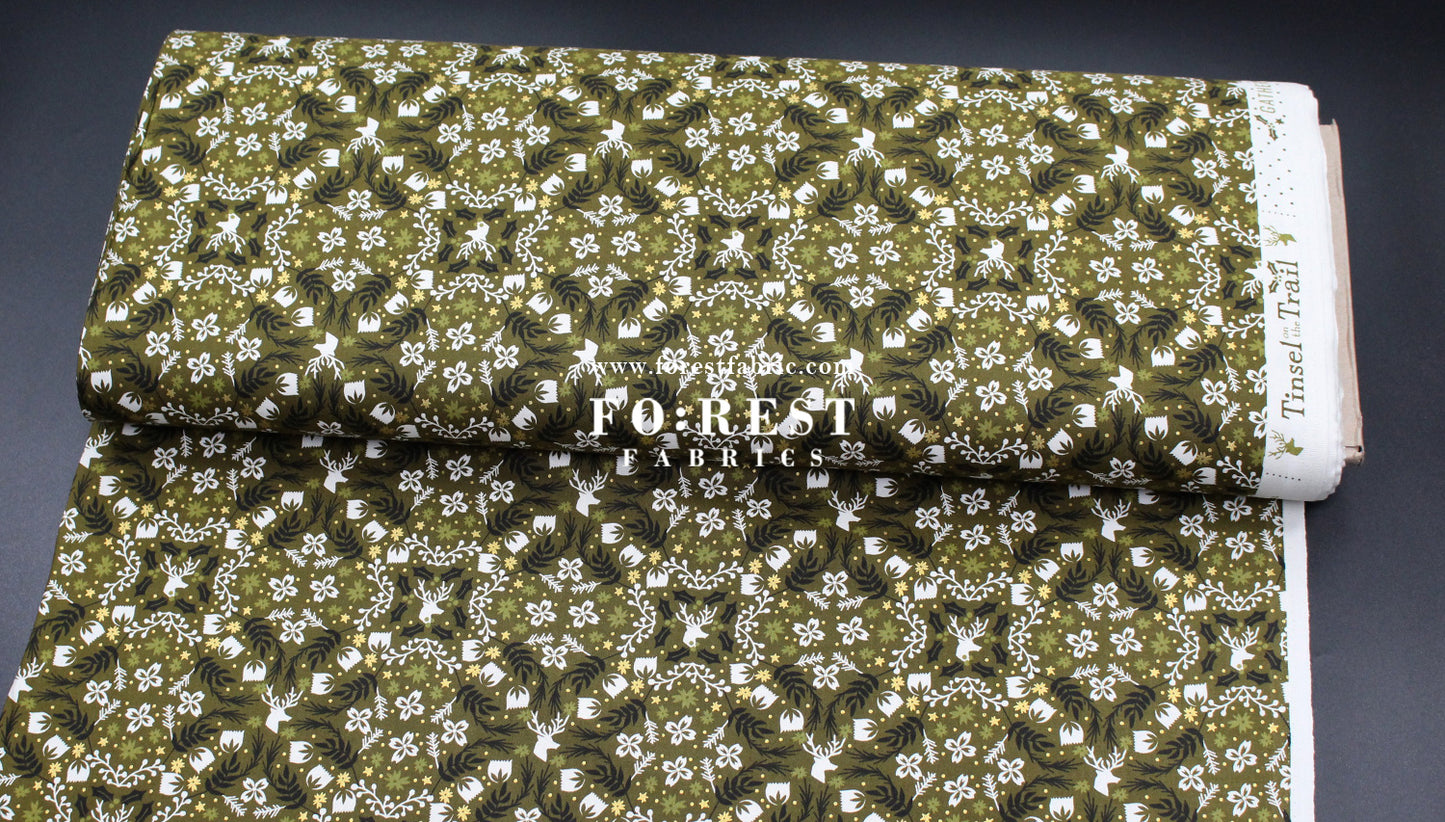 cotton - Gather Forest  Metallic fabric