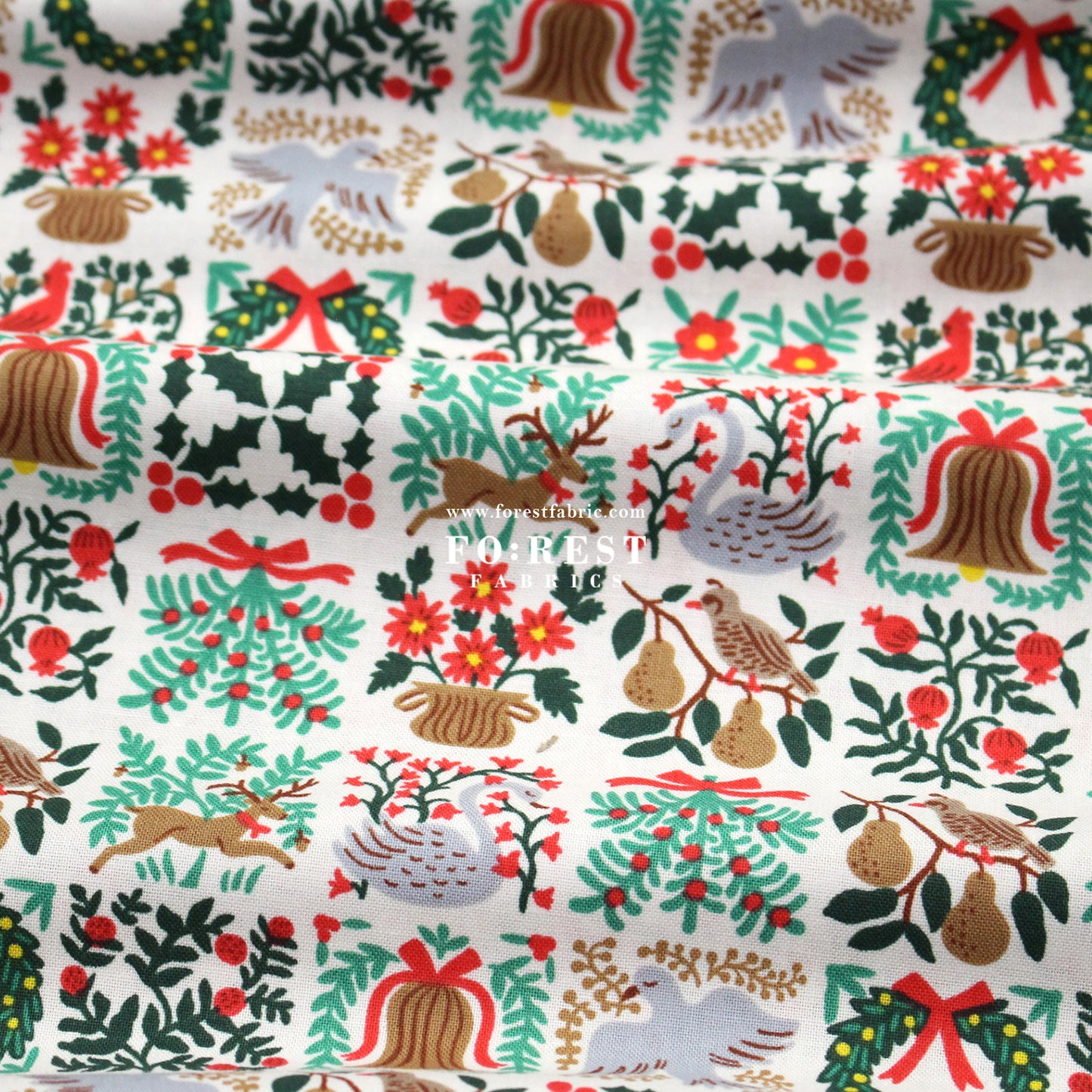 cotton - Holiday Tapestry Cream Small fabric