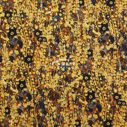 cotton - Gustav Klimt Flower Metallic fabric gold