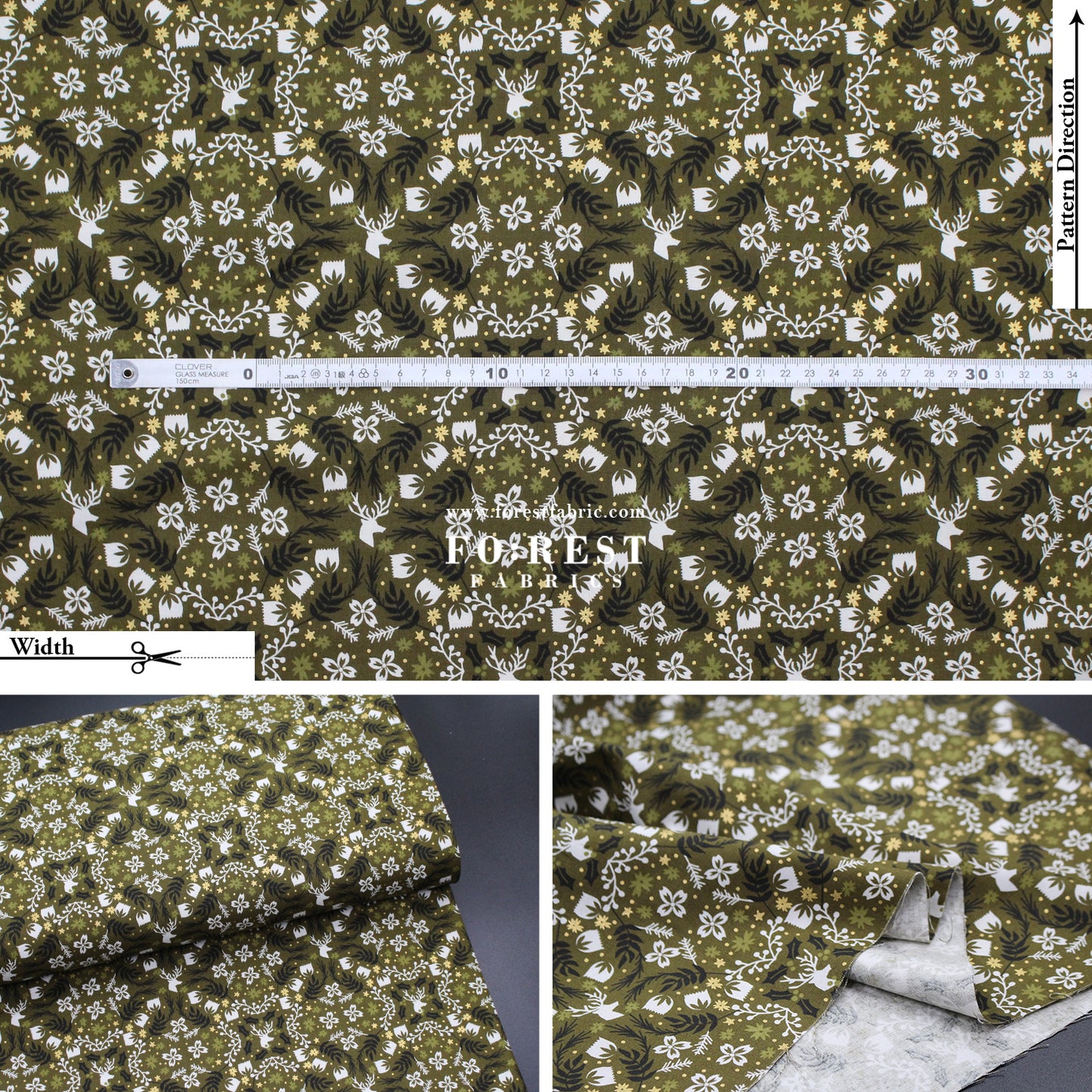 cotton - Gather Forest  Metallic fabric