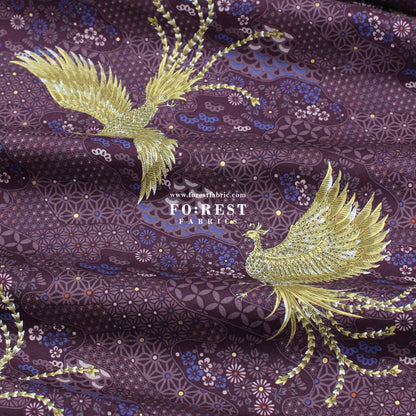 cotton - Phoenix with metallic fabric Wine