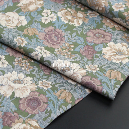 cotton - Gentle Flowers fabric Moss