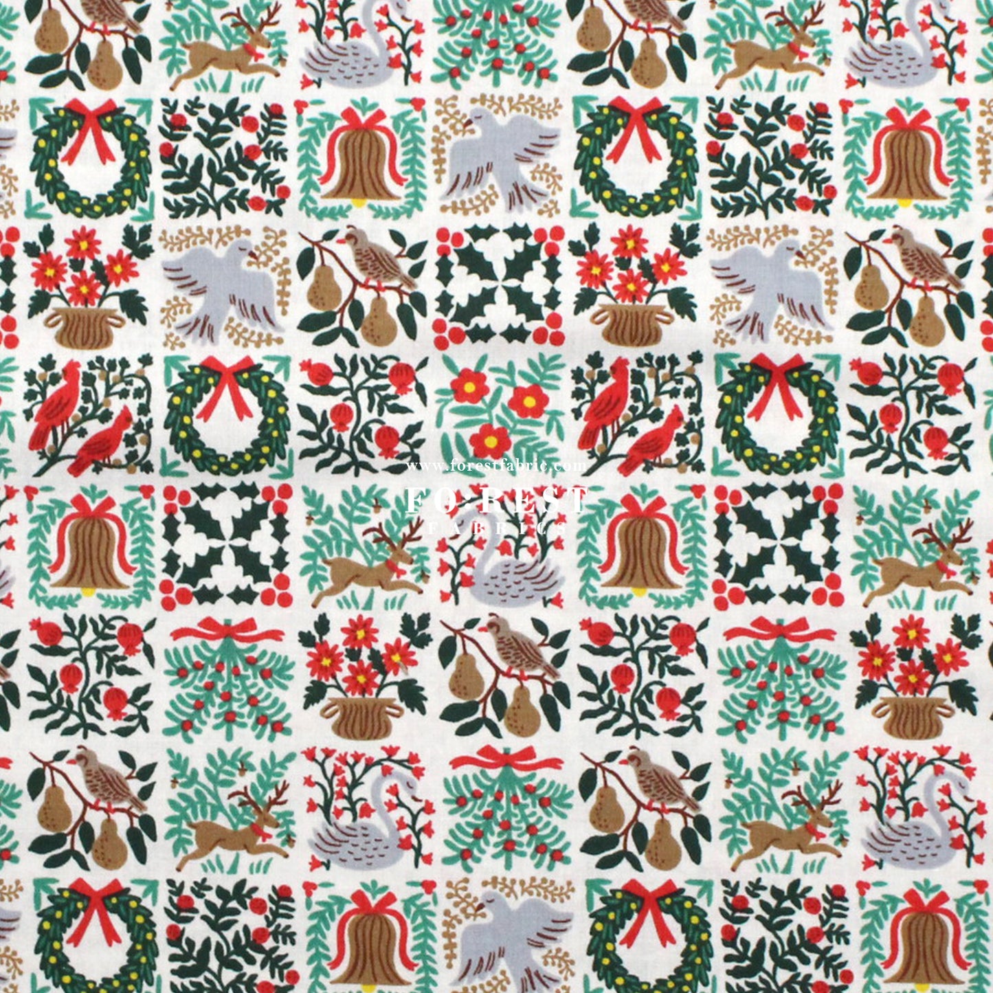 cotton - Holiday Tapestry Cream Small fabric