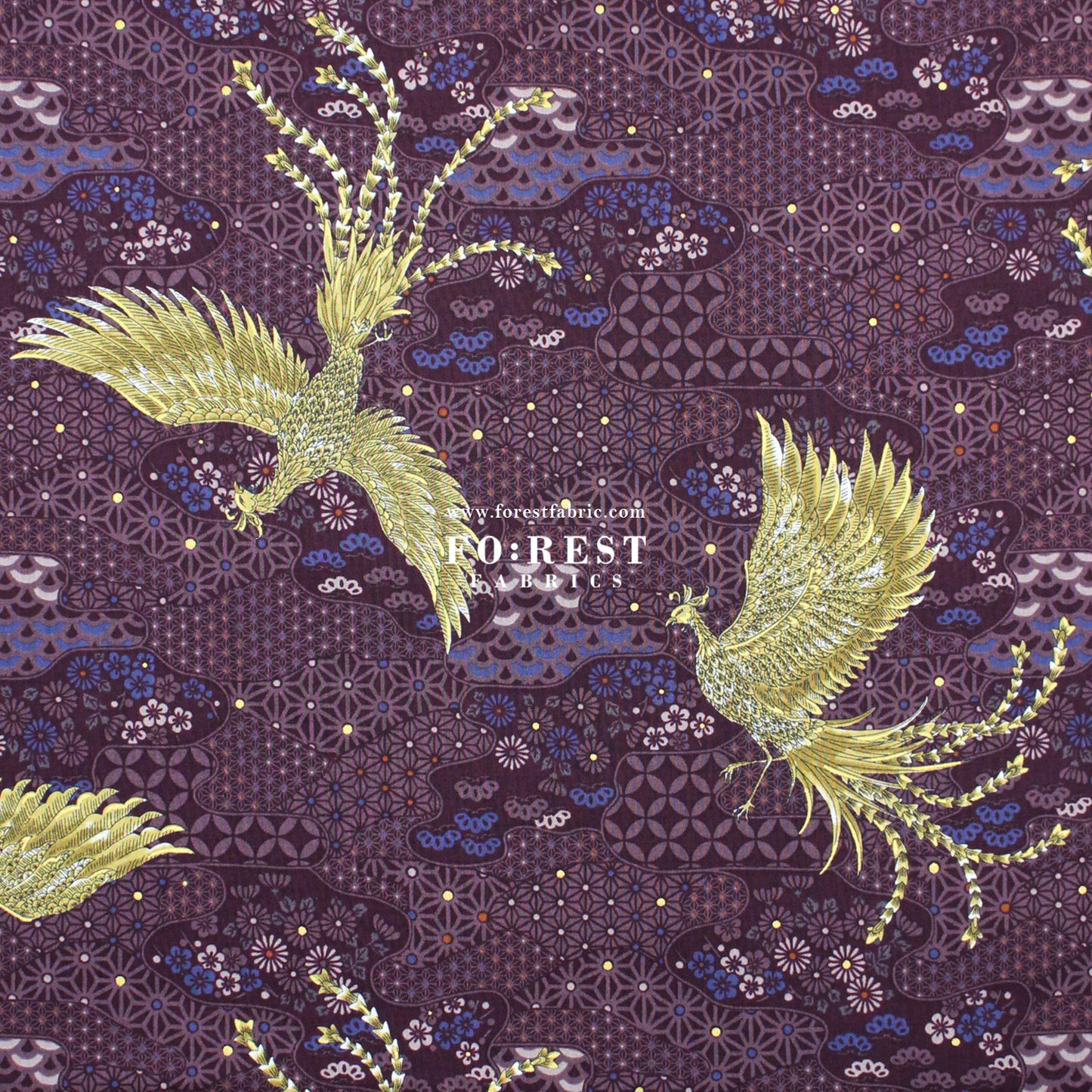 cotton - Phoenix with metallic fabric Wine