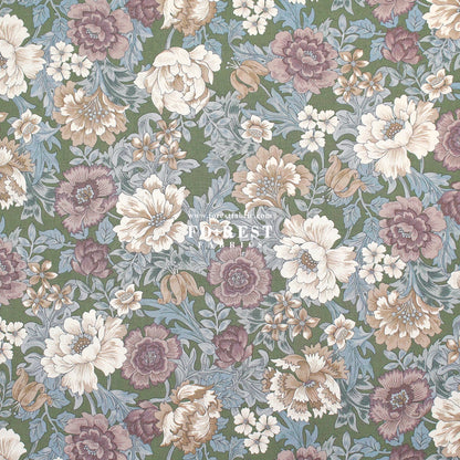 cotton - Gentle Flowers fabric Moss