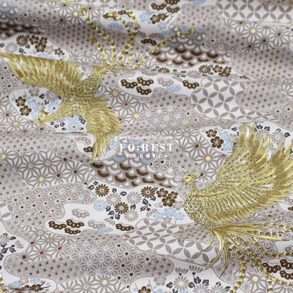 cotton - Phoenix with metallic fabric Cream