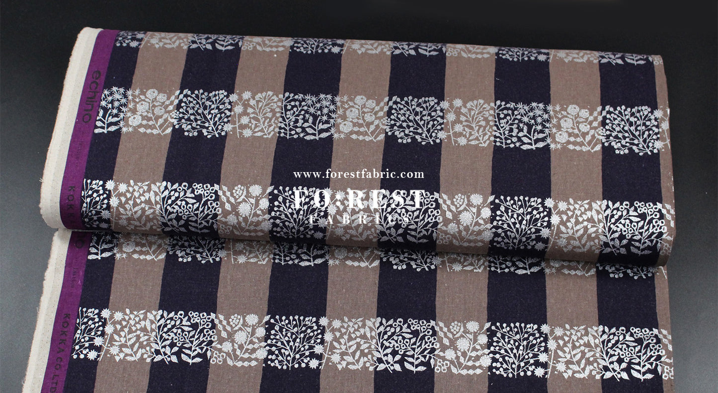 cotton linen - lattice echino fabric E