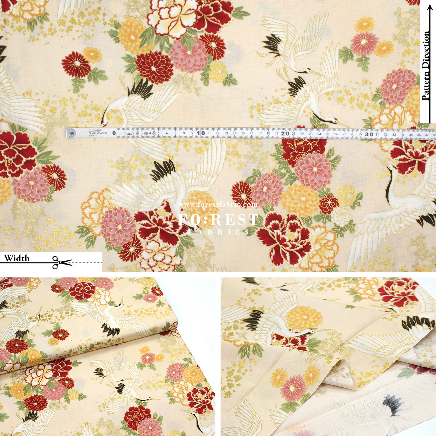 cotton - Crane fabric Cream