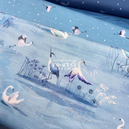 cotton - Ice Lake Sky Metallic fabric