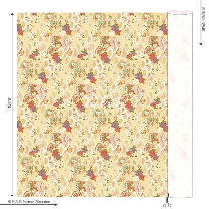 cotton - Cherry blossom Gift Box fabric Cream