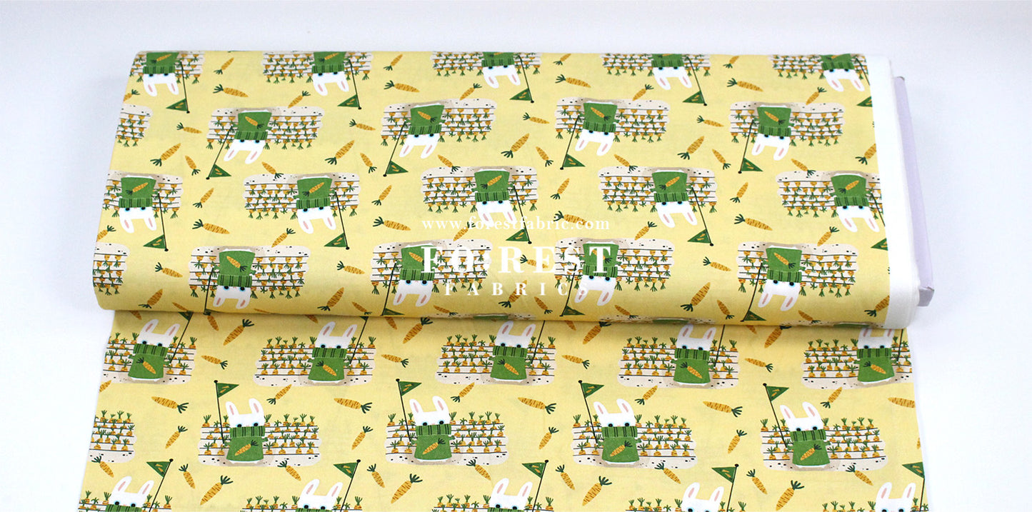 cotton - Carrot and Rabbit Game fabric