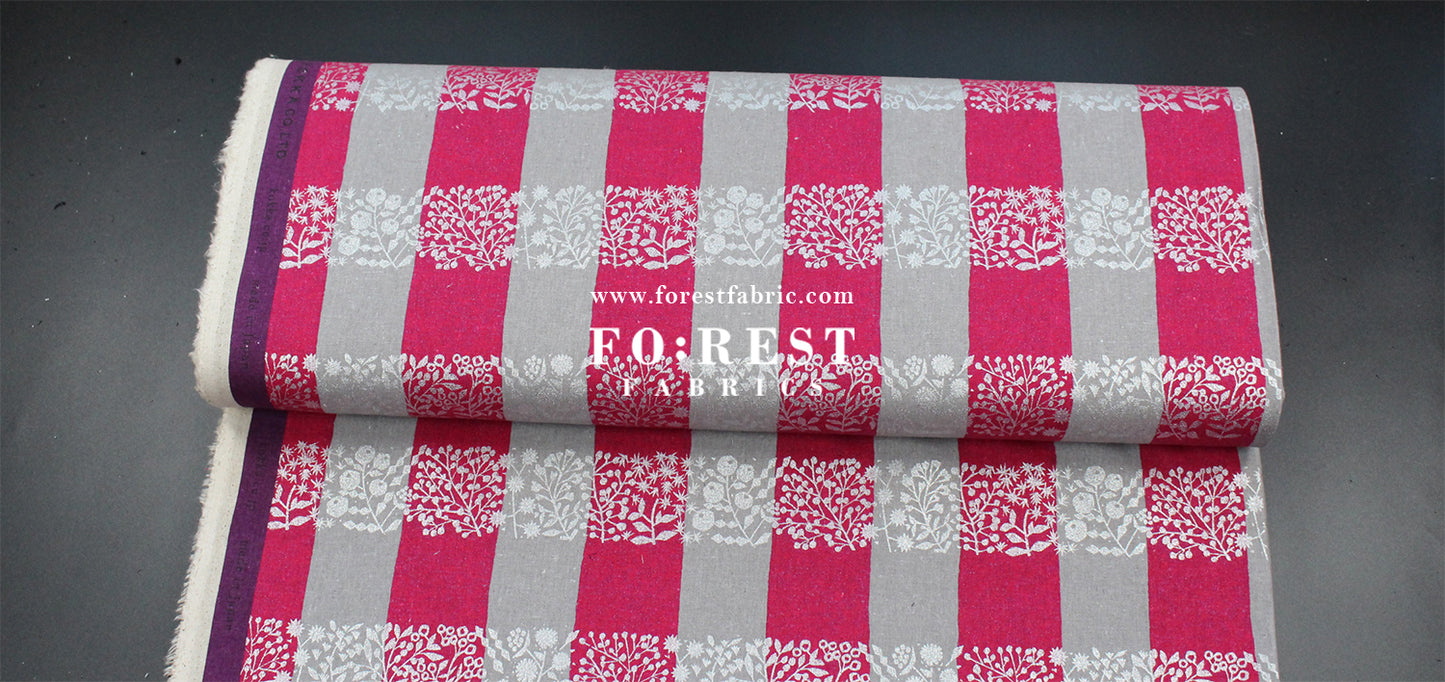 cotton linen - lattice echino fabric A