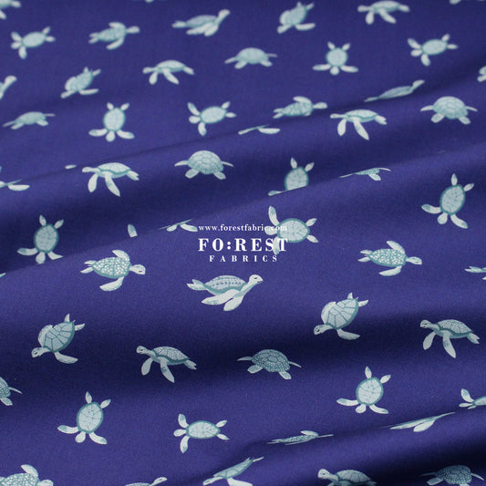 cotton - Turtley Sea fabric Navy