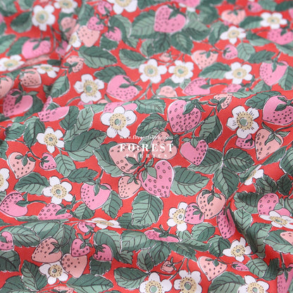 Liberty of London (Cotton Tana Lawn Fabric) - Strawberry Dream