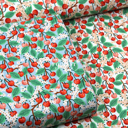 cotton - orchard Cherry Blossom - Cream fabric