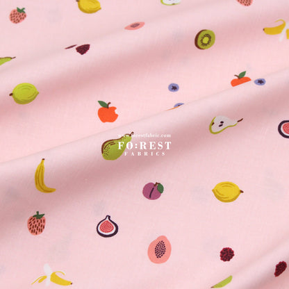 cotton - orchard Fruit Orchard - Pink fabric