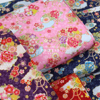 cotton - Decorative Sakura Cloud fabric Pink