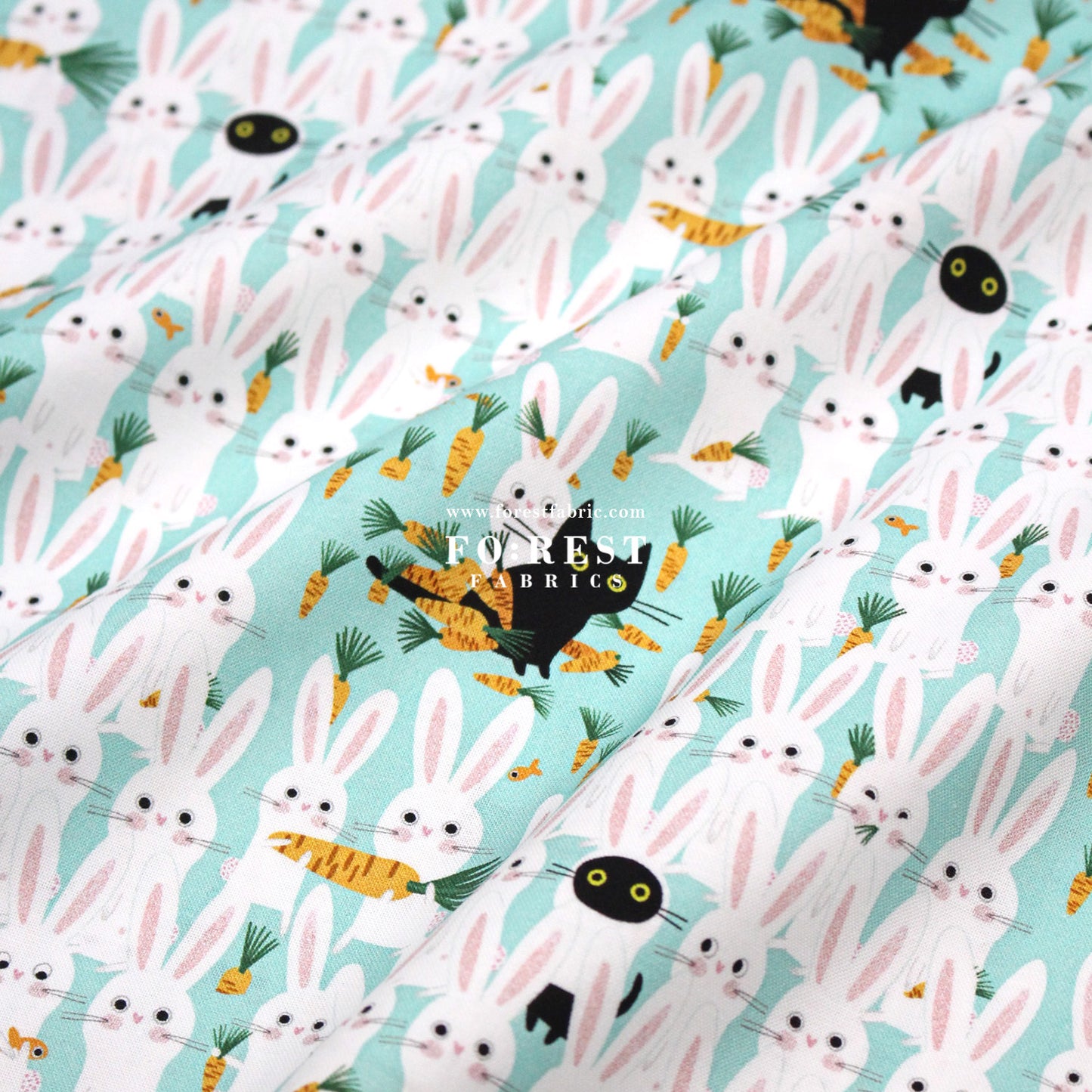 cotton - Cat and Rabbit fabric