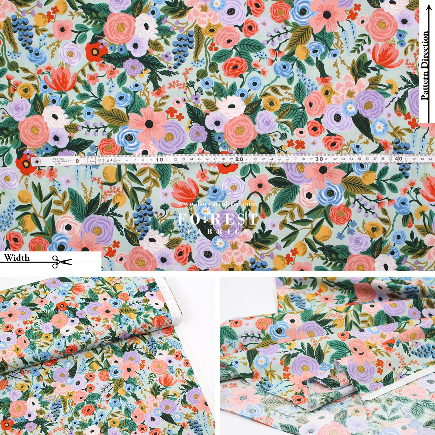 cotton - Garden Party Petite - Mint fabric