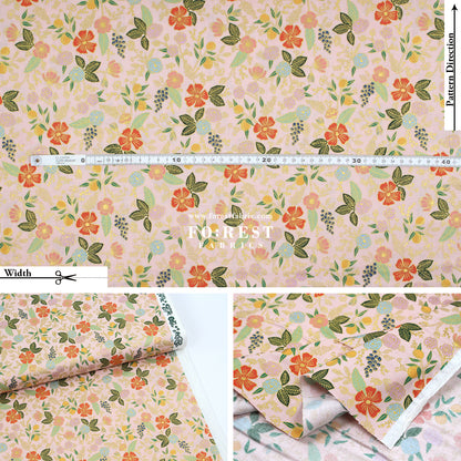 cotton - orchard Colette - Pink Metallic fabric