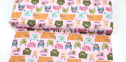 cotton - Lounge Cats fabric