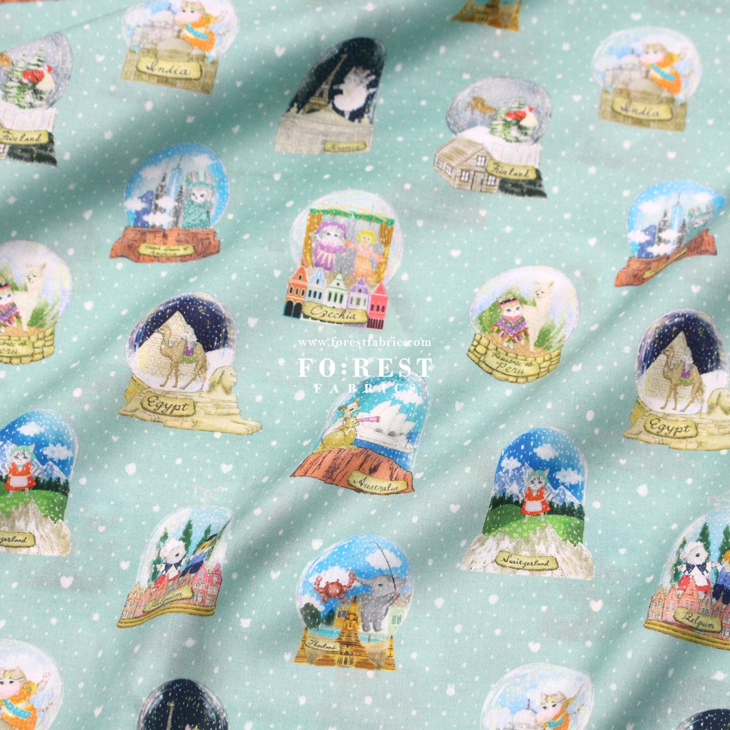 cotton - Magical Snow Globes fabric