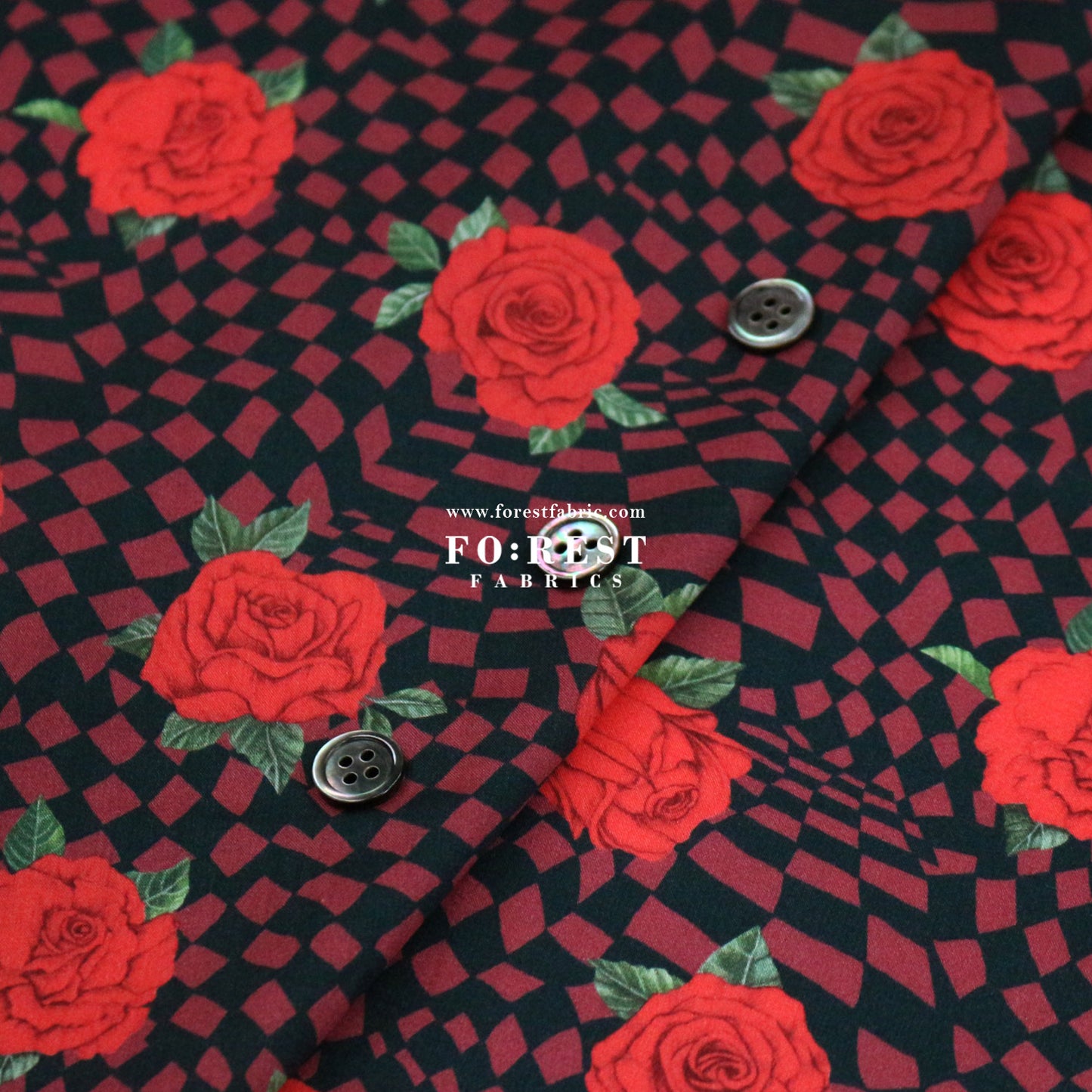 Liberty of London (Cotton Tana Lawn Fabric) - Chequered Rose